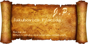 Jakubovics Placida névjegykártya